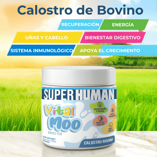 Vital Moo™ - Calostro Bovino en Polvo con 30% Inmunoglobulinas IgG, para un mejor Sistema Inmunológico y Salud Digestiva, 100% Puro y Natural